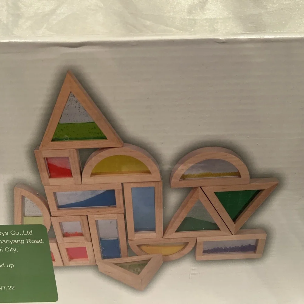 New-Rainbow Building Blocks‎ Transparent Building Blocks Stacking -see Through